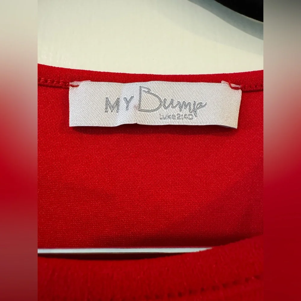 Maternity My Bump short sleeved Elegant Red Midi Dress size small - Picture 2 of 6